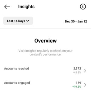 Instagram posting insights overview